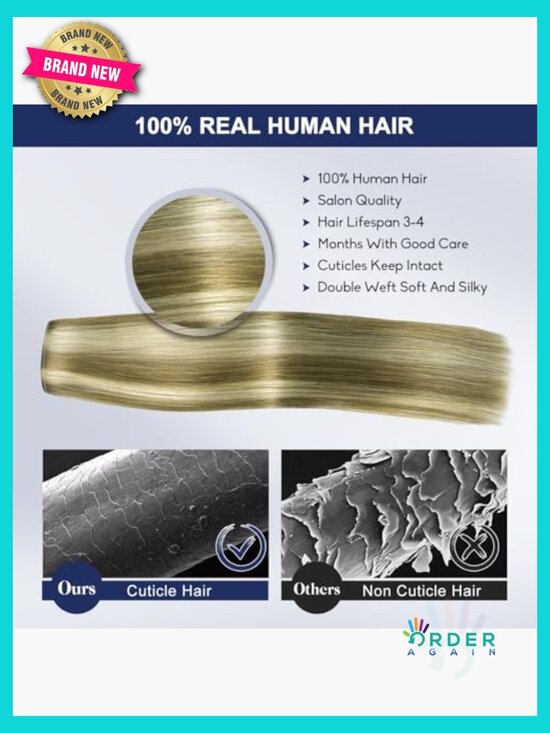 20 Inch Clip In Hair Extensions Straight Remy Human Hair Double Weft 8pcs